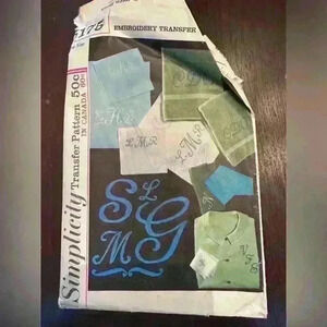 Vintage simplicity, transfer pattern for monogram and embroidery transfer
